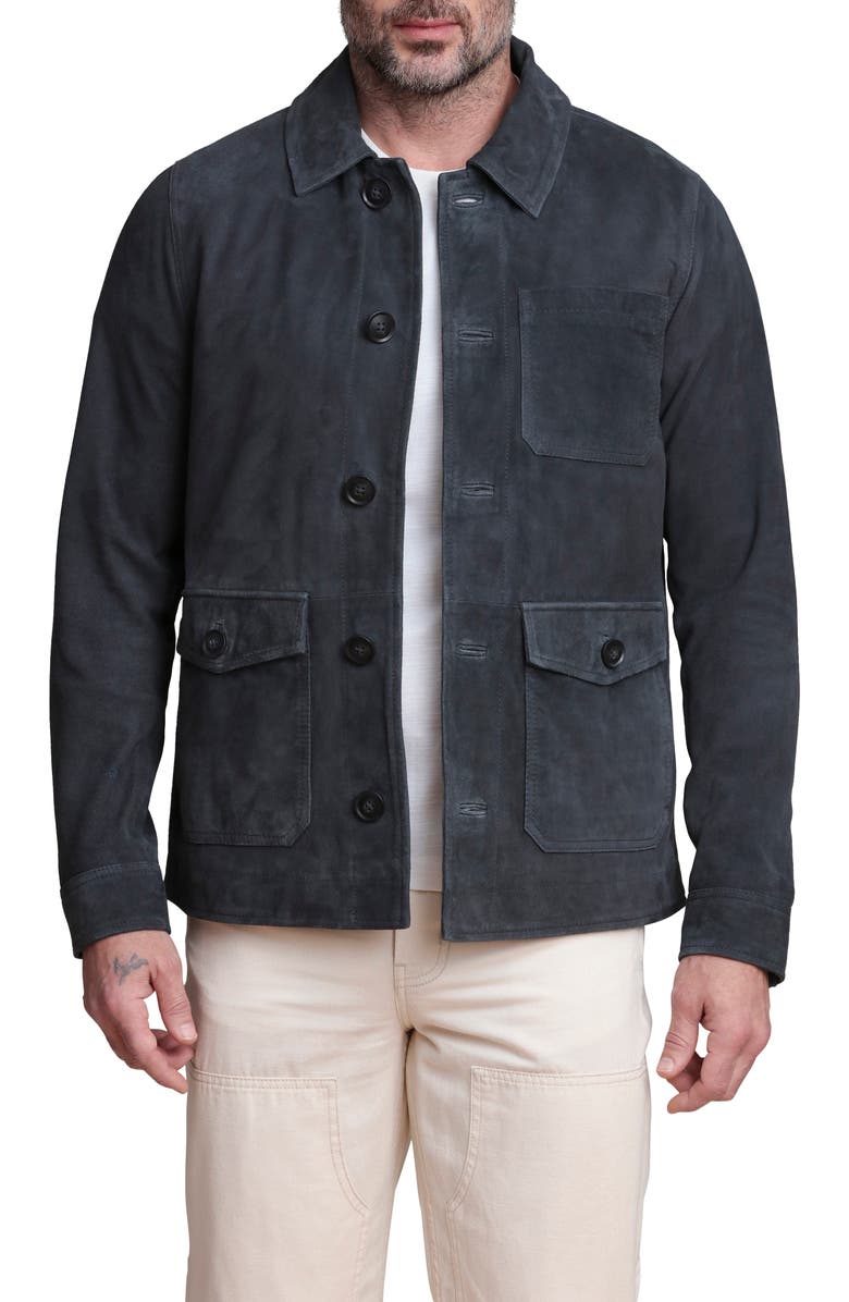 Bagatelle Suede Barn Jacket, Alternate, color, Dusk