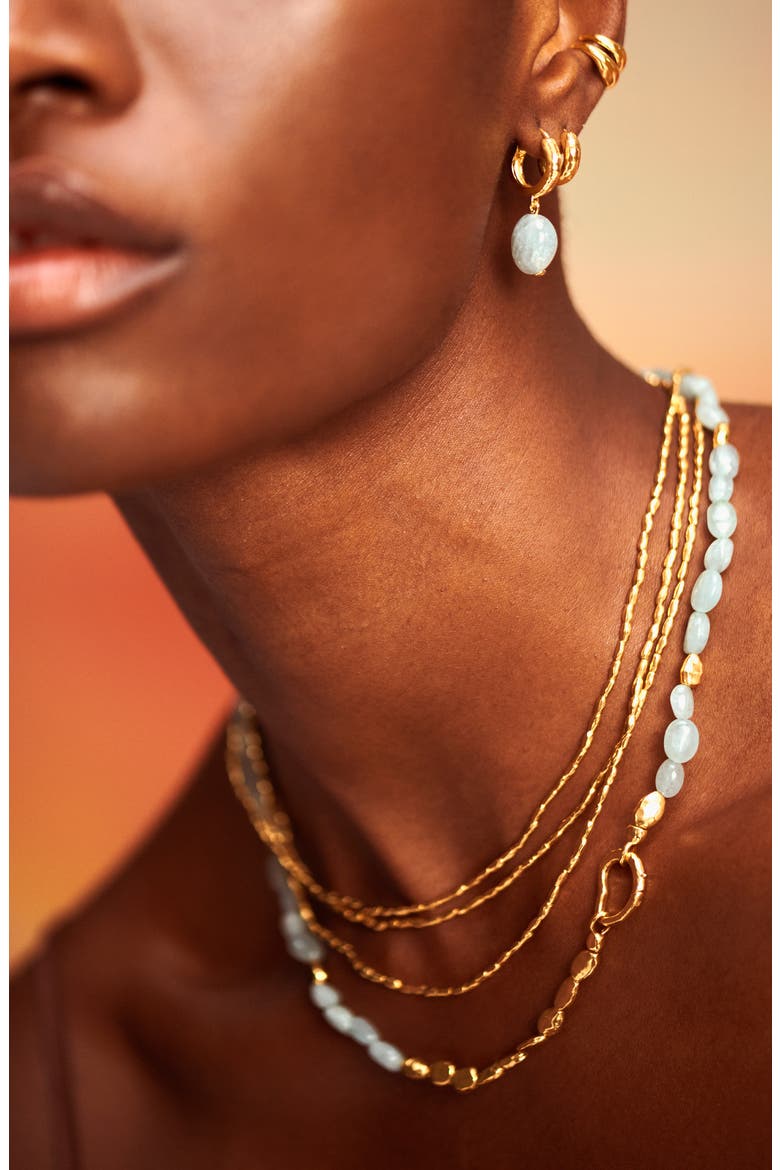 Rio Beaded Necklace, Alternate, color, YELLOW GOLD