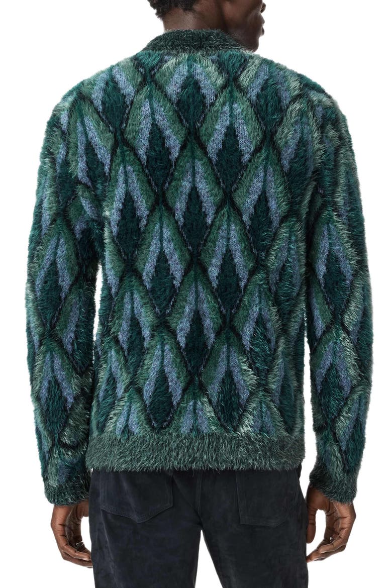 Fardella Abstract Fuzzy Cardigan, Alternate, color, PEACOCK BLUE