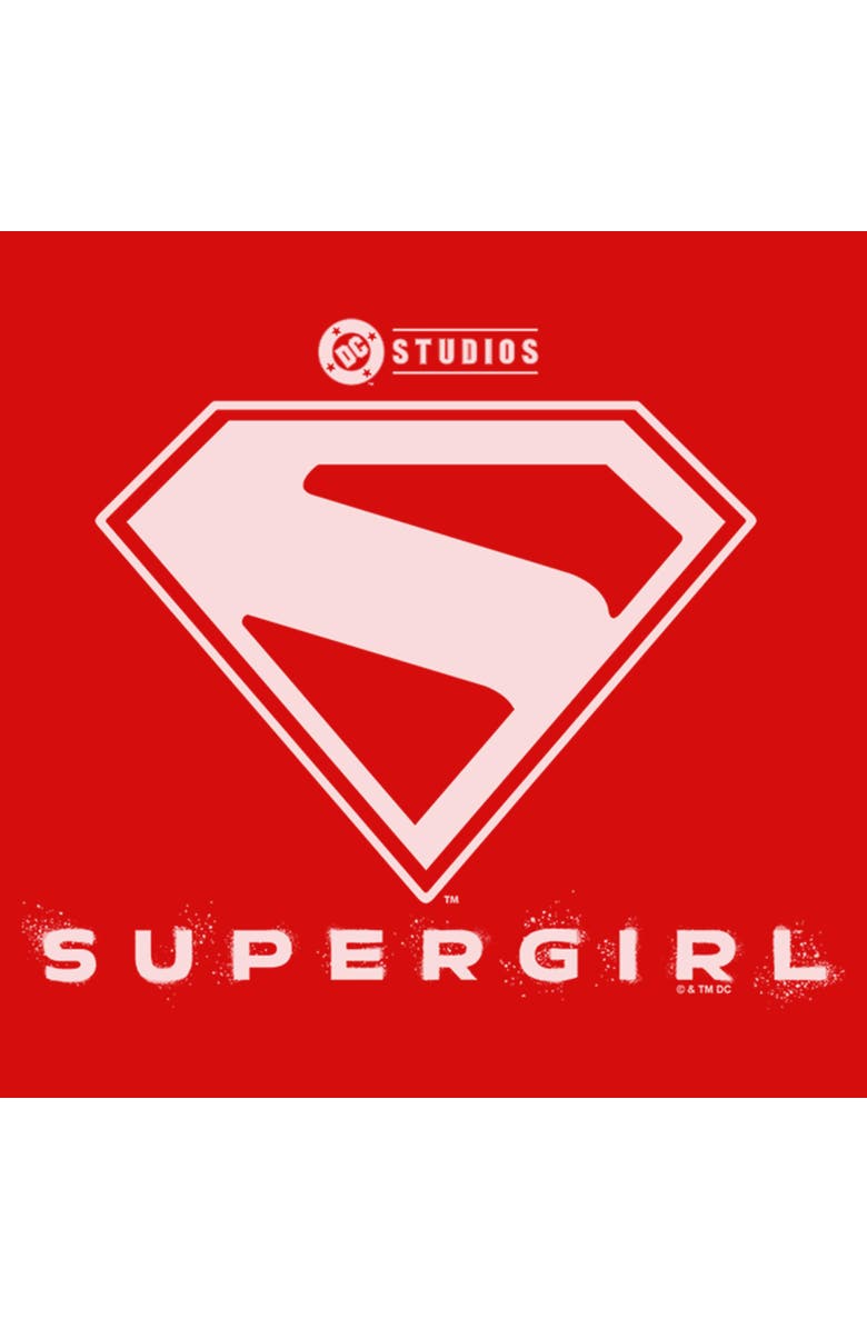 Supergirl Girl's Supergirl Official Shield White Logo Graphic T-Shirt, Alternate, color, Red