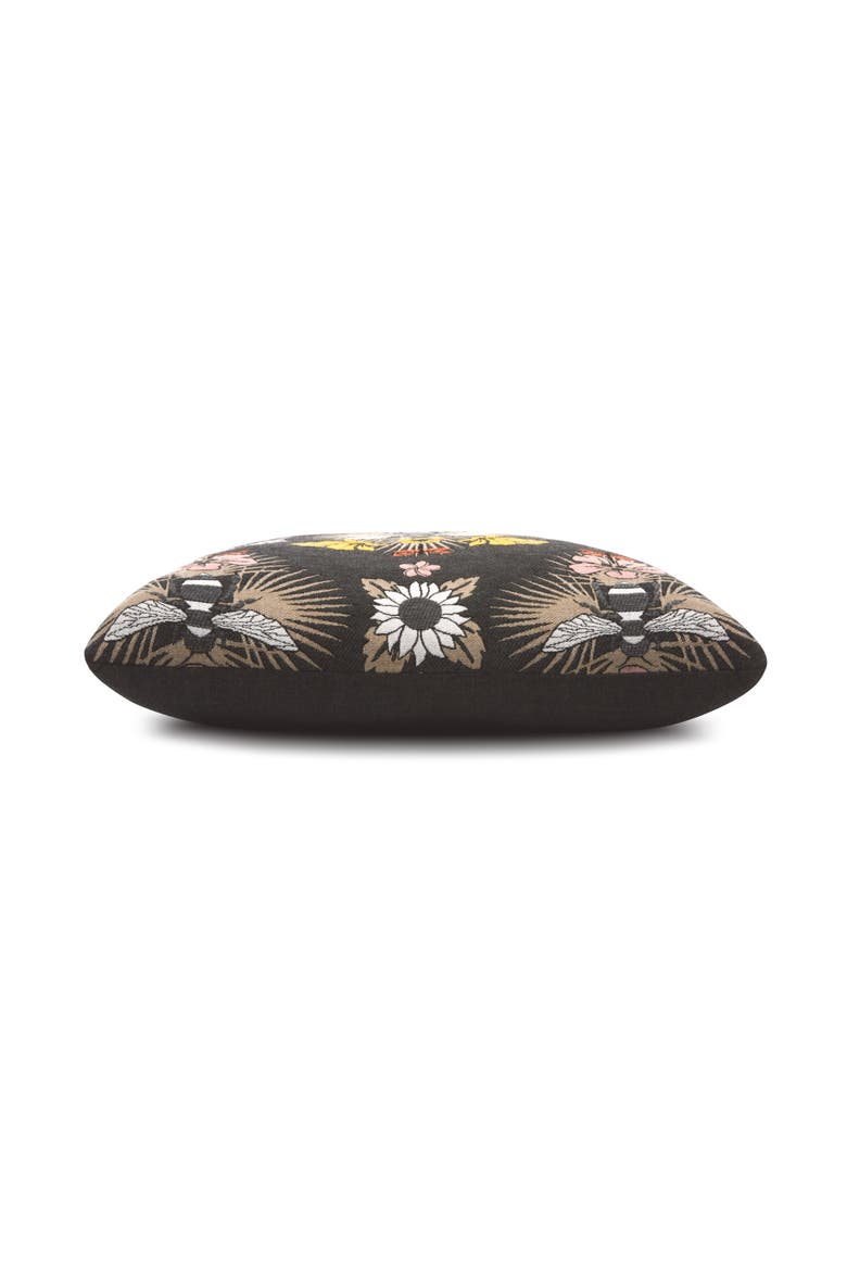 Honey Bee Jacquard Chenille accented Indoor & Outdoor Woven Accent Pillow, Alternate, color, Multi
