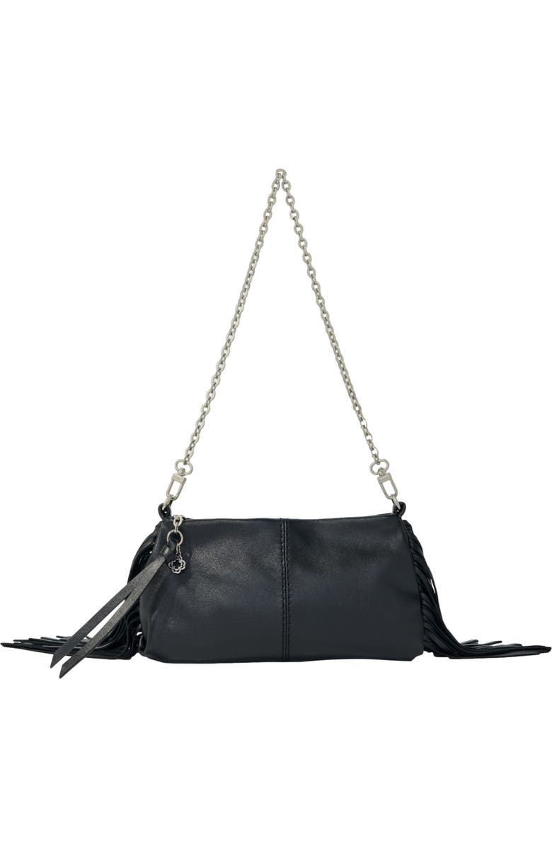 maje Miss M plain leather clutch bag, Main, color,