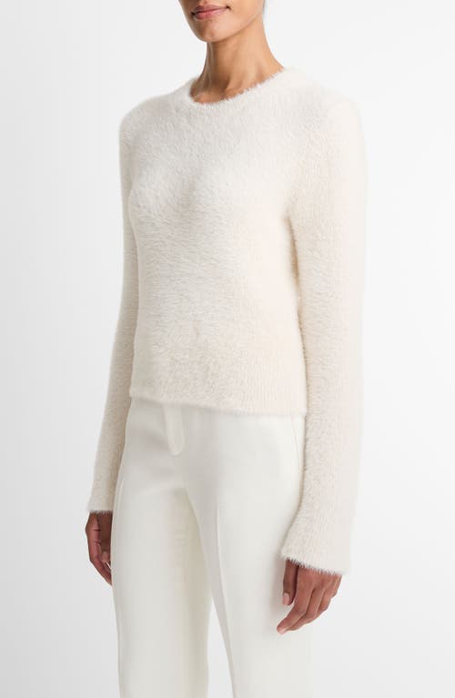 Vince Eyelash Crewneck Sweater In White