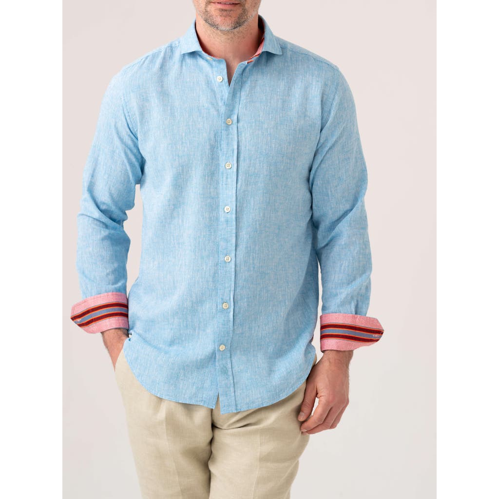 Koy Clothing Cotton Linen Long Sleeve Shirt in Sky Blue  product