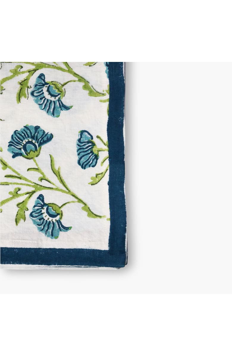 Banyan & Birch Bella Hand Printed Table Runner - Olive Green & Blue, Alternate, color, Olive Green & Blue