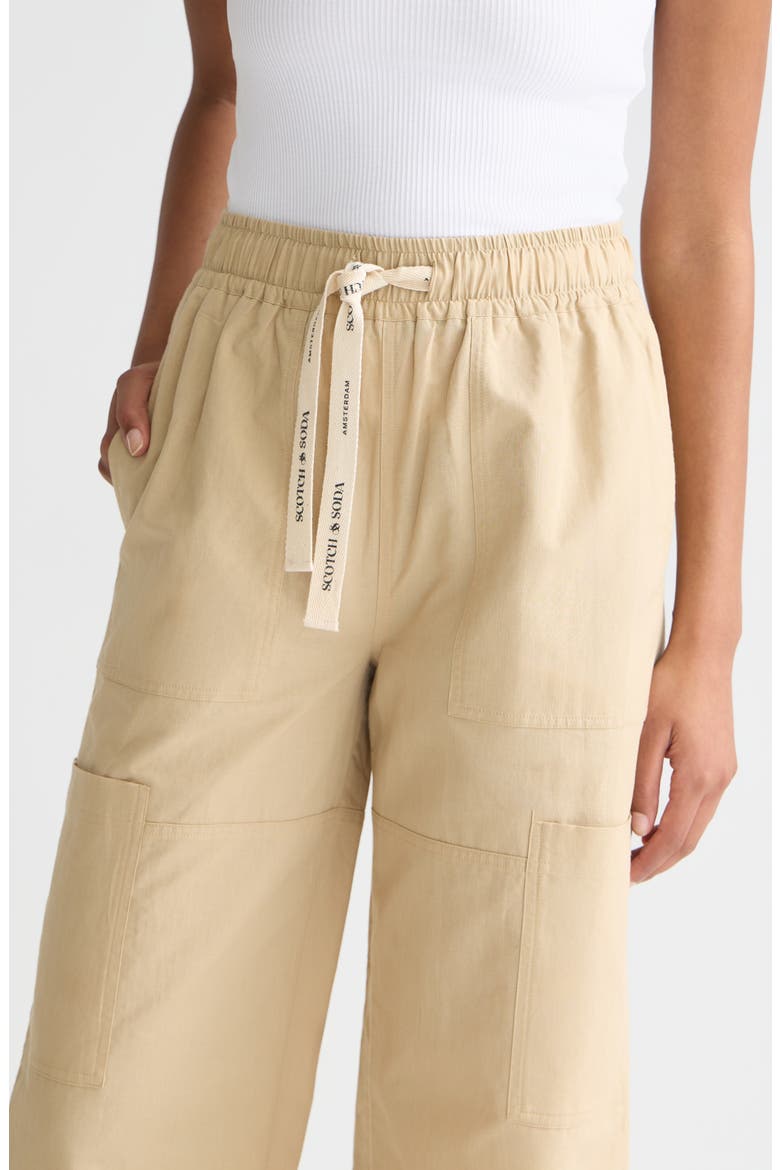 Noa Cotton & Linen Drawstring Pants, Alternate, color, TRAVERTINE