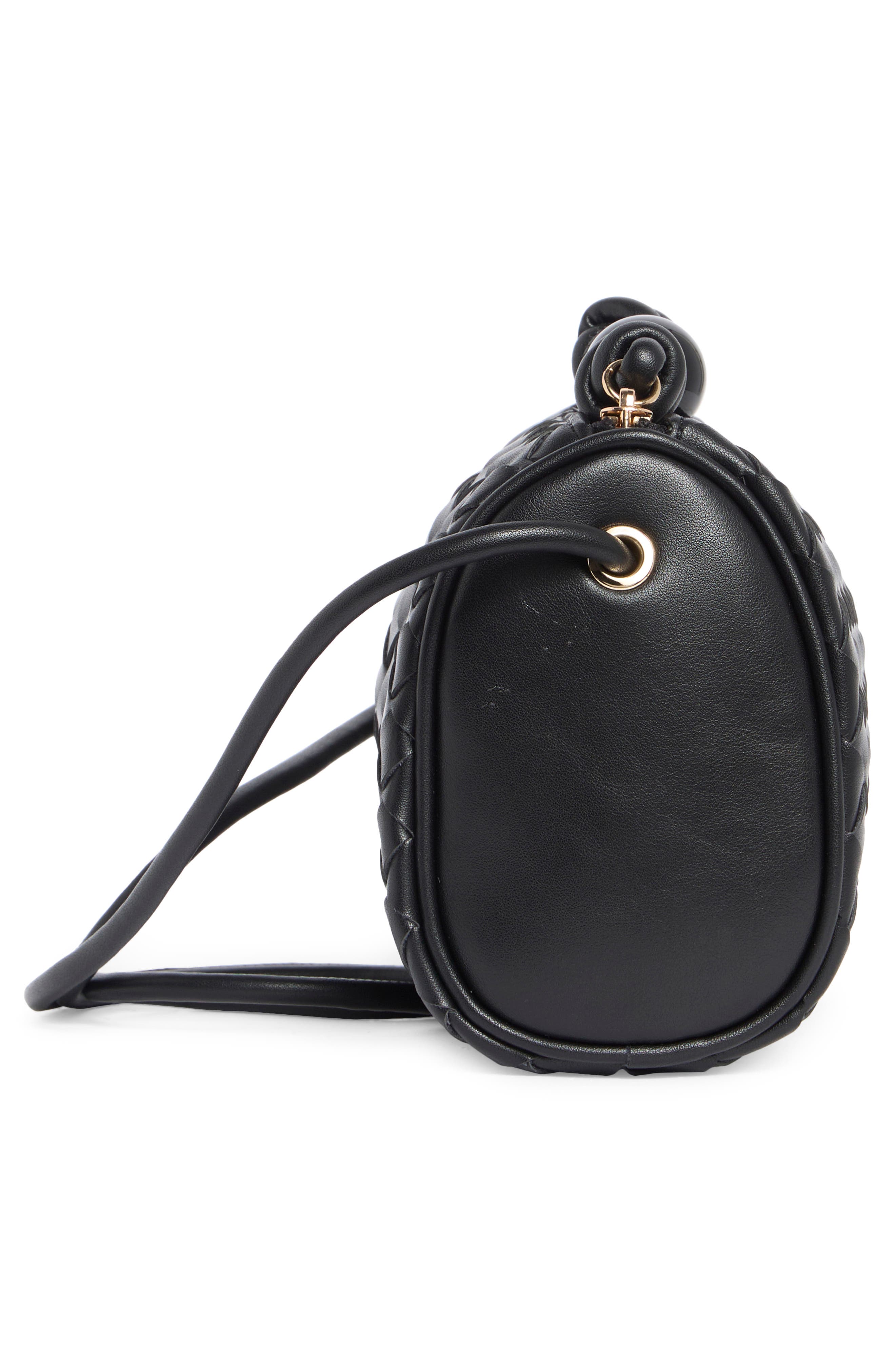 URBAN EXPRESSIONS HANDBAGS Woven Faux Leather Crossbody Bag, Alternate, color, Black