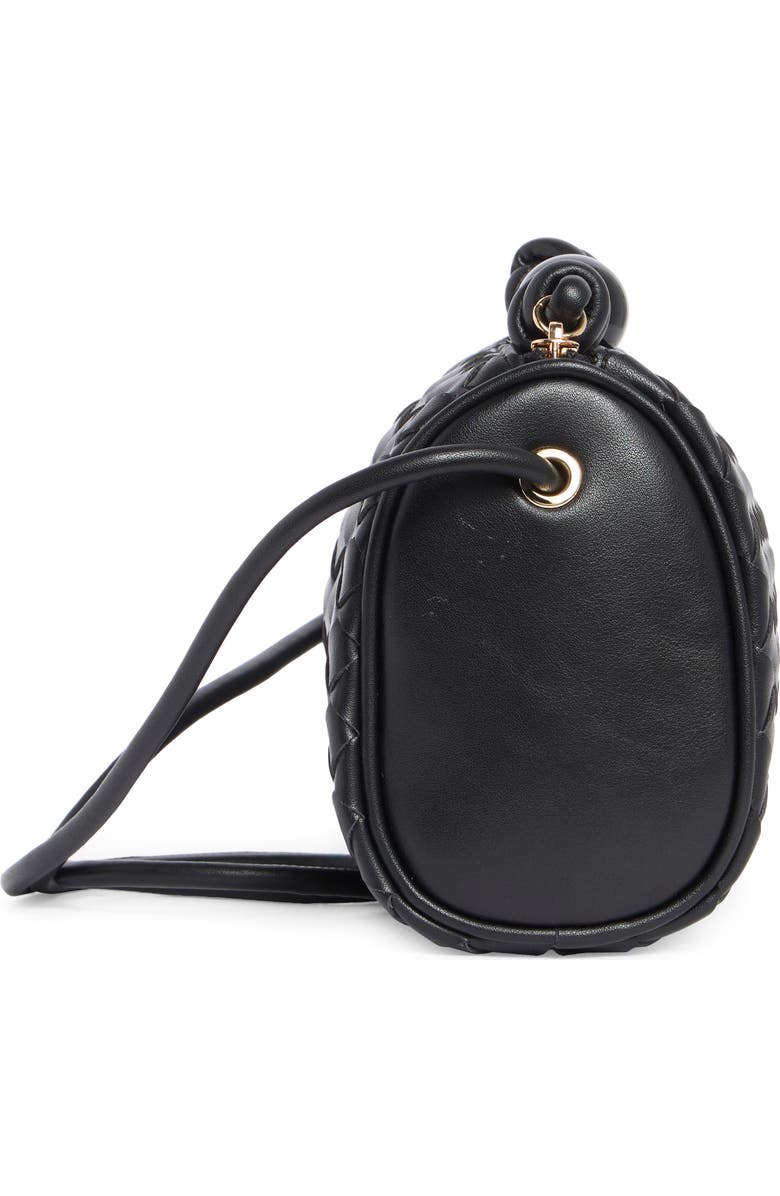 URBAN EXPRESSIONS HANDBAGS Woven Faux Leather Crossbody Bag, Alternate, color, Black