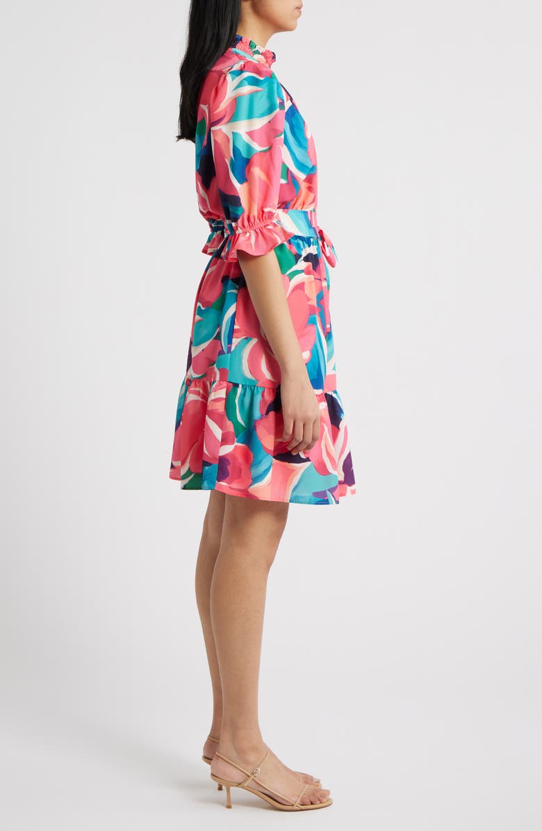 Eliza J Floral A-Line Dress, Alternate, color, Pink Multi
