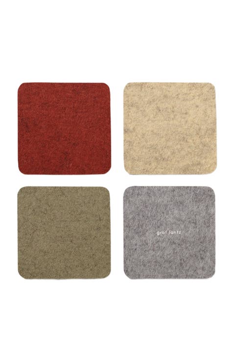 Bierfilzl Merino Wool Square Coaster Multi 4 Pack