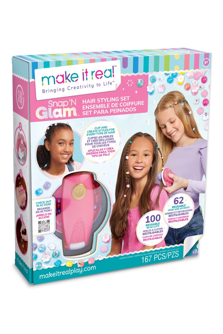 Snap 'N Glam™ Hair Styling Set, Main, color, PINK ASSORTED/ MULTI