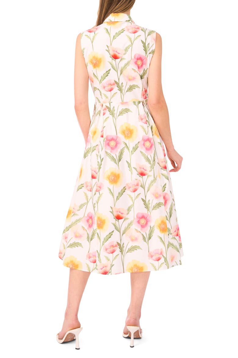 Cassie Floral Sleeveless Cotton Midi Shirtdress, Alternate, color, ULTRA WHITE