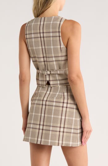 Poppy Plaid Vest