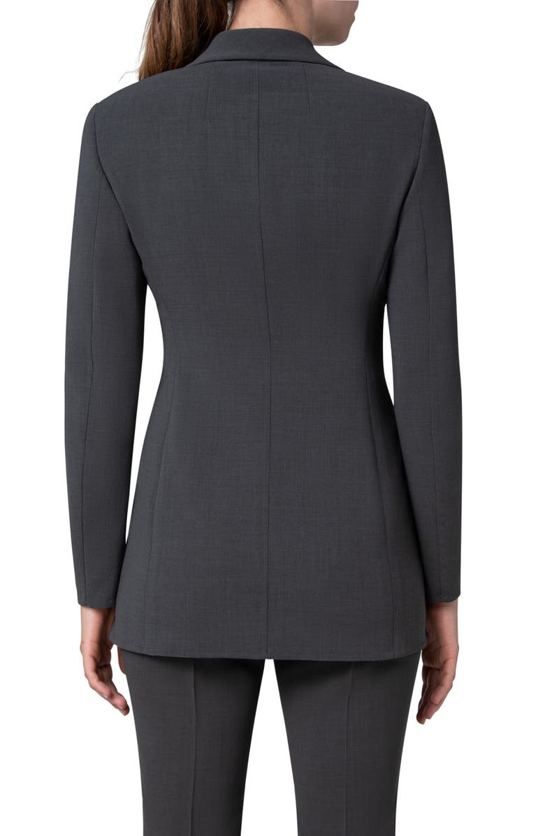 Akris Alpha Trapezoid Closure Double Face Wool Blend Blazer, Alternate, color,