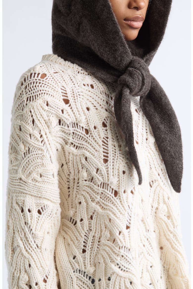 Allen Cable Knit Scarf Hat, Alternate, color, CHARCOAL