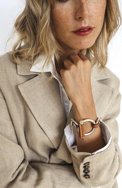 Cxc Sotavento Leather Bracelet In Metallic