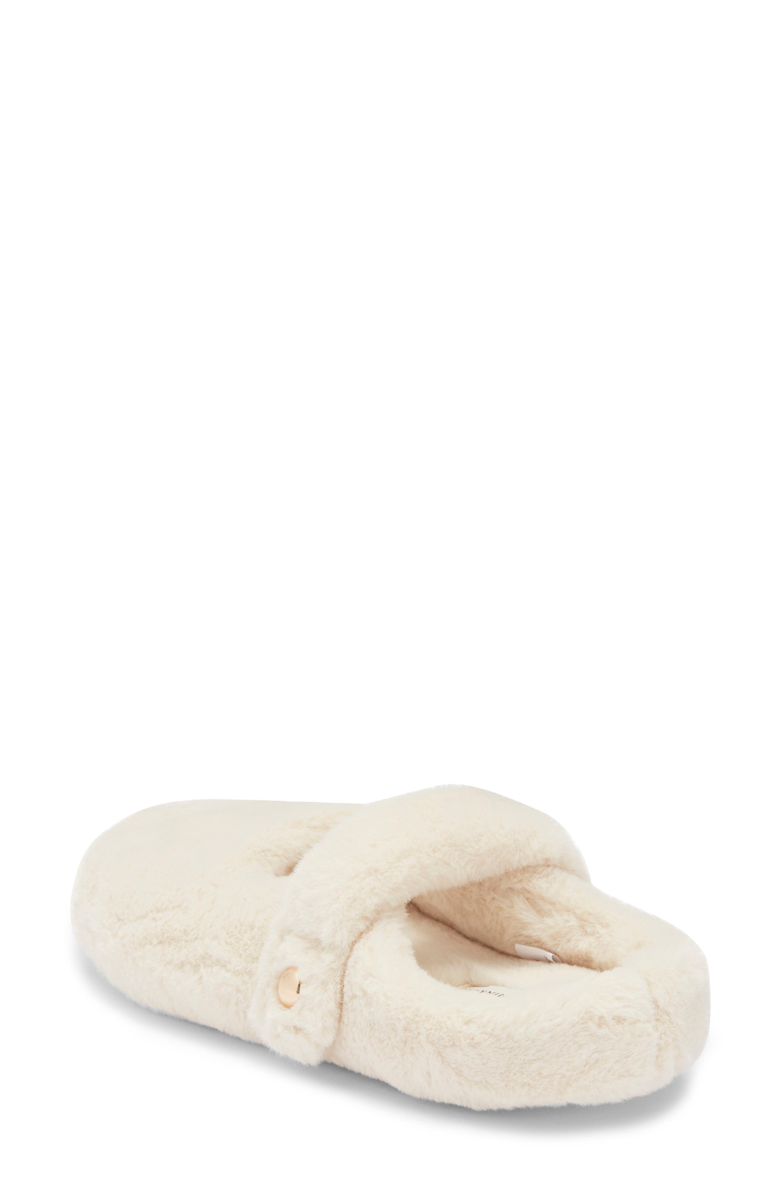 Rebecca Minkoff Beck Faux Fur Slipper, Alternate, color, Ivory