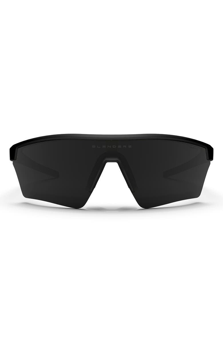 Blenders Eyewear Pacer 99mm Polarized Semi Rimless Shield Sunglasses, Main, color, Matte Black