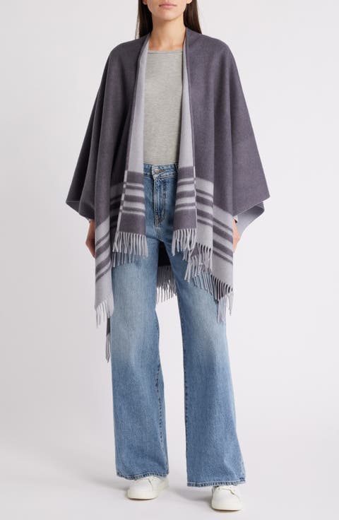 Reversibel Wool & Cashmere Ruana