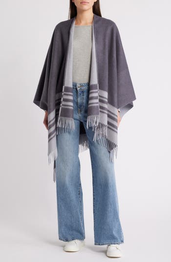 Nordstrom Reversibel Wool & Cashmere Ruana