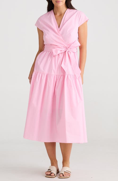 Shop Brave + True Brave+true Posey Wrap Front Cotton Dress In Pink