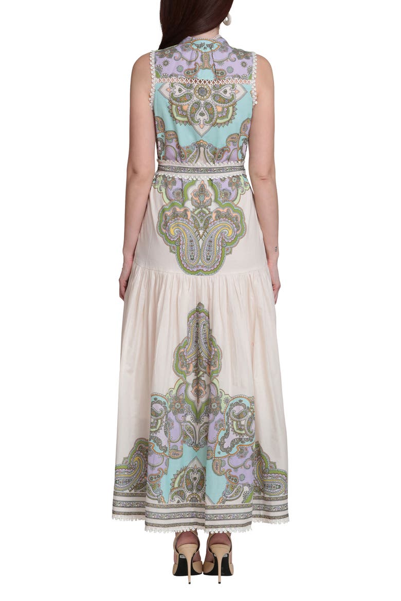amari paisley lace long dress Paisley Lace Long Sleeve Maxi Dress - Sesame