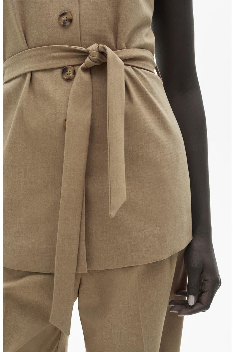 Tie Waist Suit Vest, Alternate, color, BEIGE