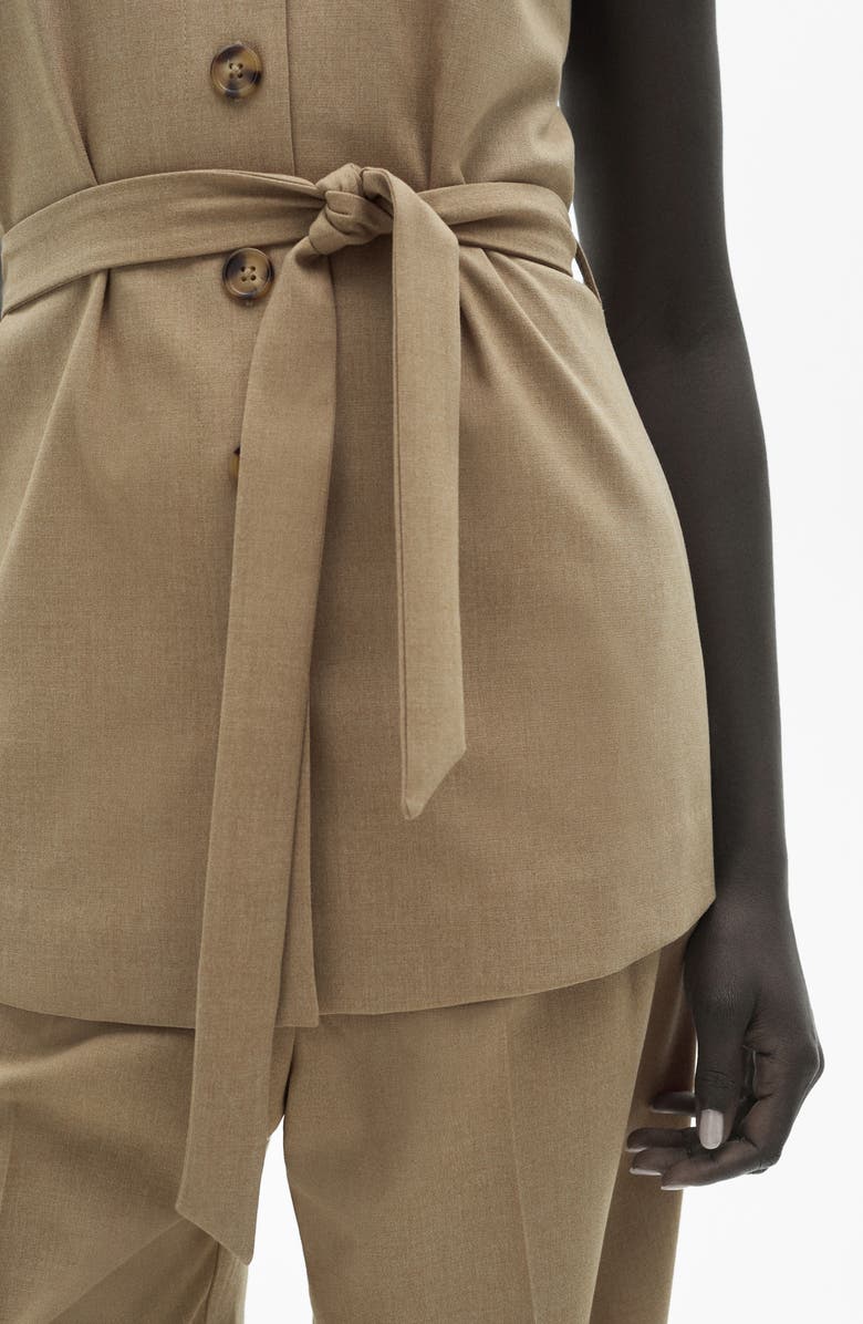 MANGO Tie Waist Suit Vest, Alternate, color,