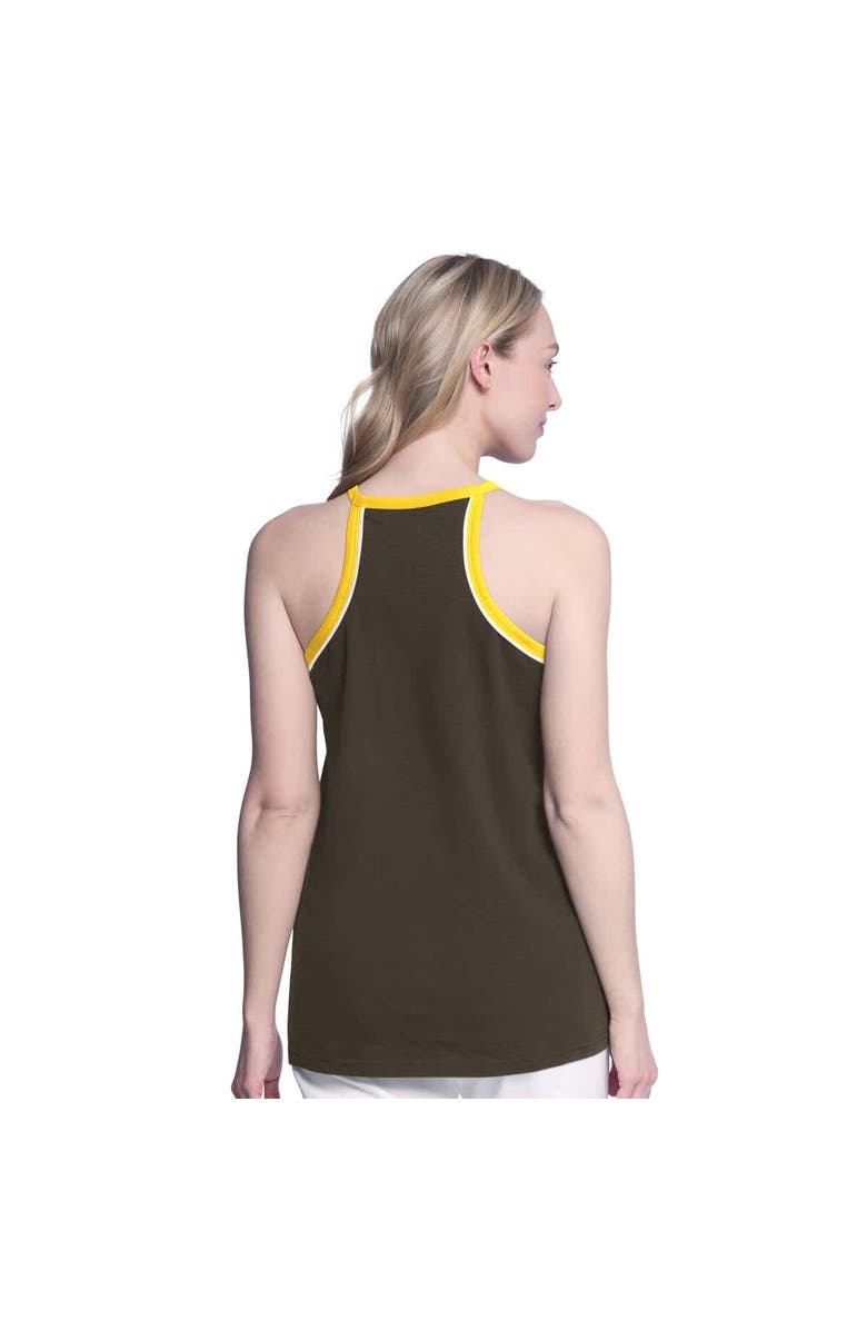 G-III 4HER BY CARL BANKS Women's G-III 4Her by Carl Banks Brown San Diego Padres Curveball Racerback Tank Top, Alternate, color,