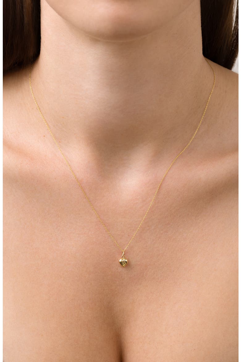 14K Gold 3D Heart Pendant Necklace, Alternate, color, 14K YELLOW GOLD