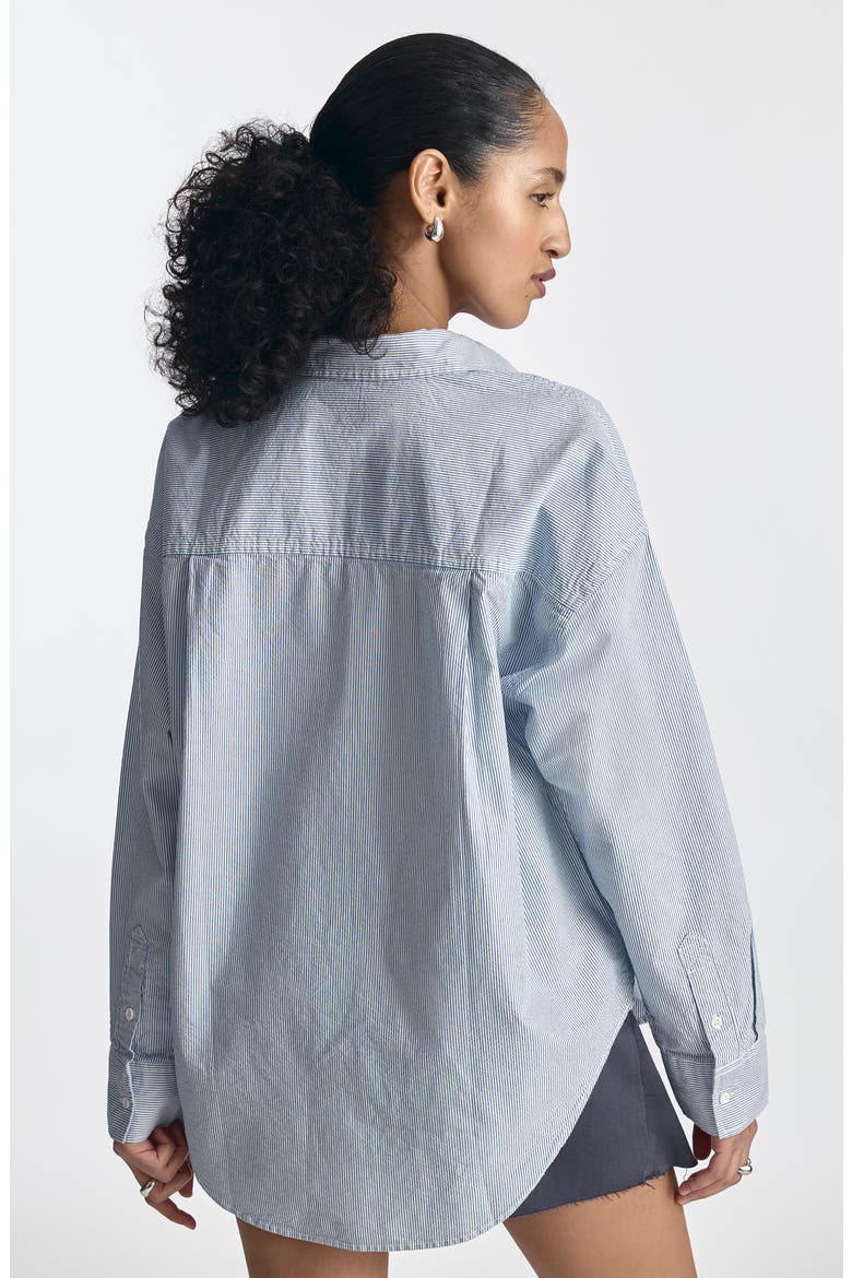 Stripe Cotton Shirt, Alternate, color, BLUE STRIPED