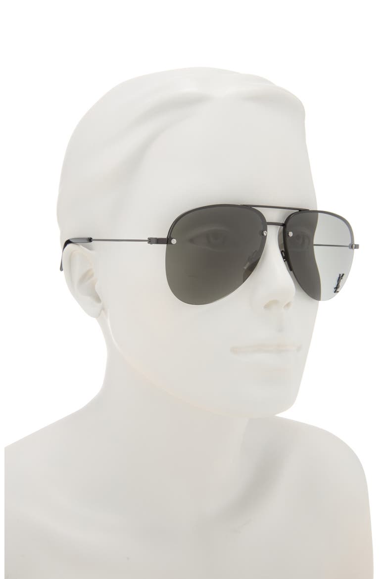 59mm Aviator Sunglasses, Alternate, color, BLACK BLACK GREY