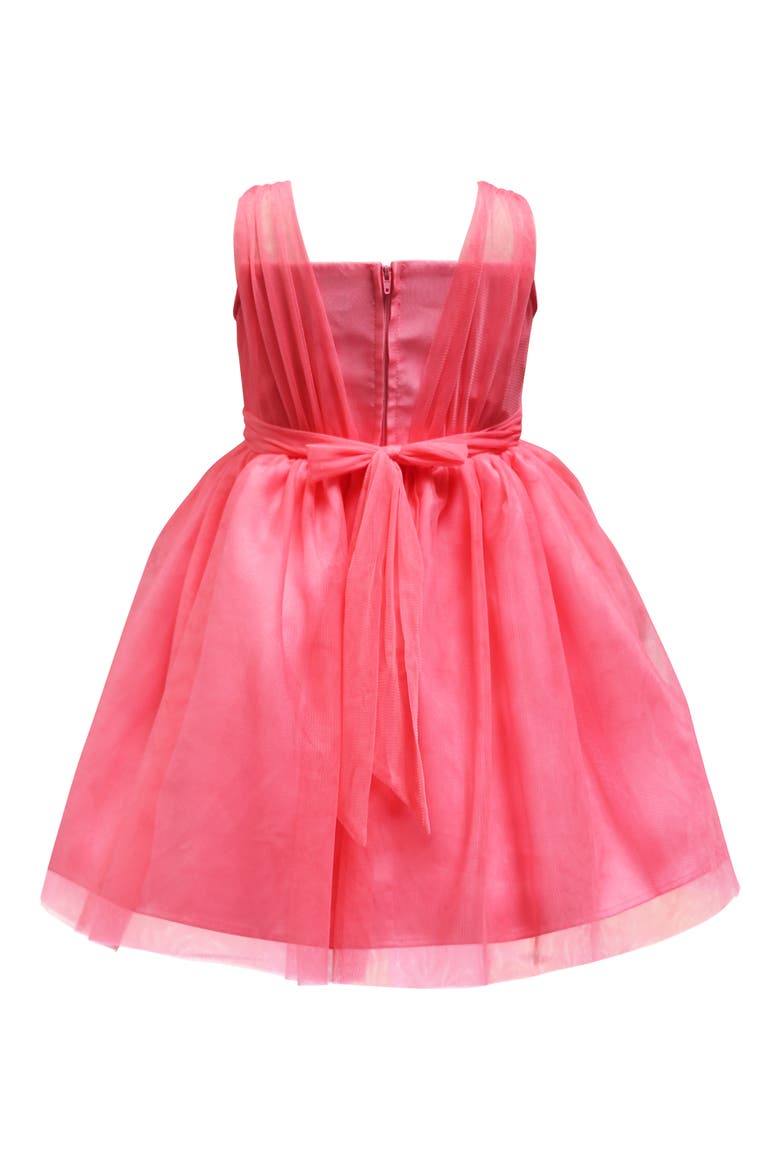 3D Detail Tulle Party Dress, Alternate, color, CORAL