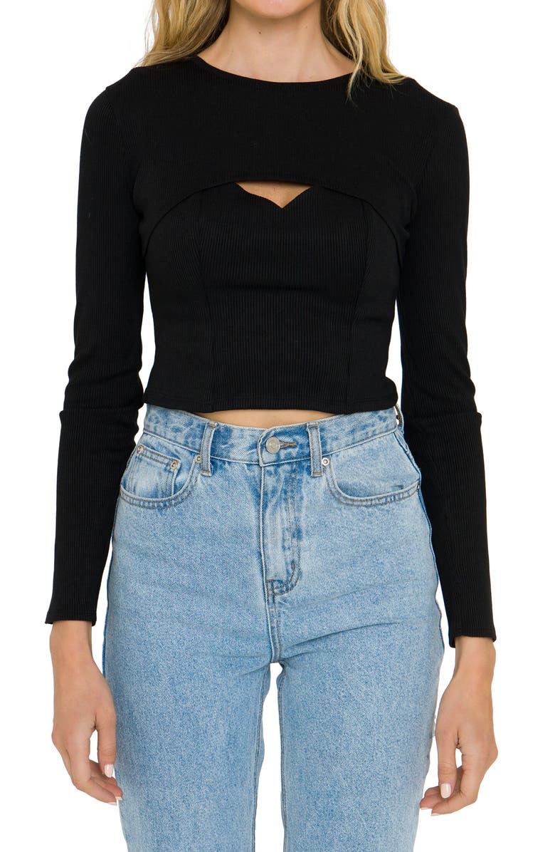 Grey Lab Two-Piece Crop Top, Main, color, 