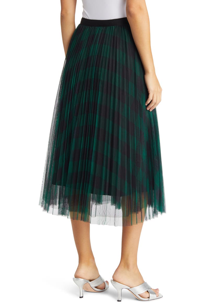 Belinda Plaid A-Line Skirt, Alternate, color, GREEN