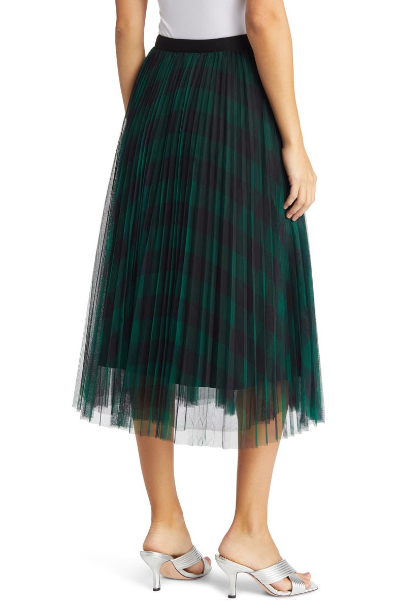 NIKKI LUND Belinda Plaid A-Line Skirt, Alternate, color, Green