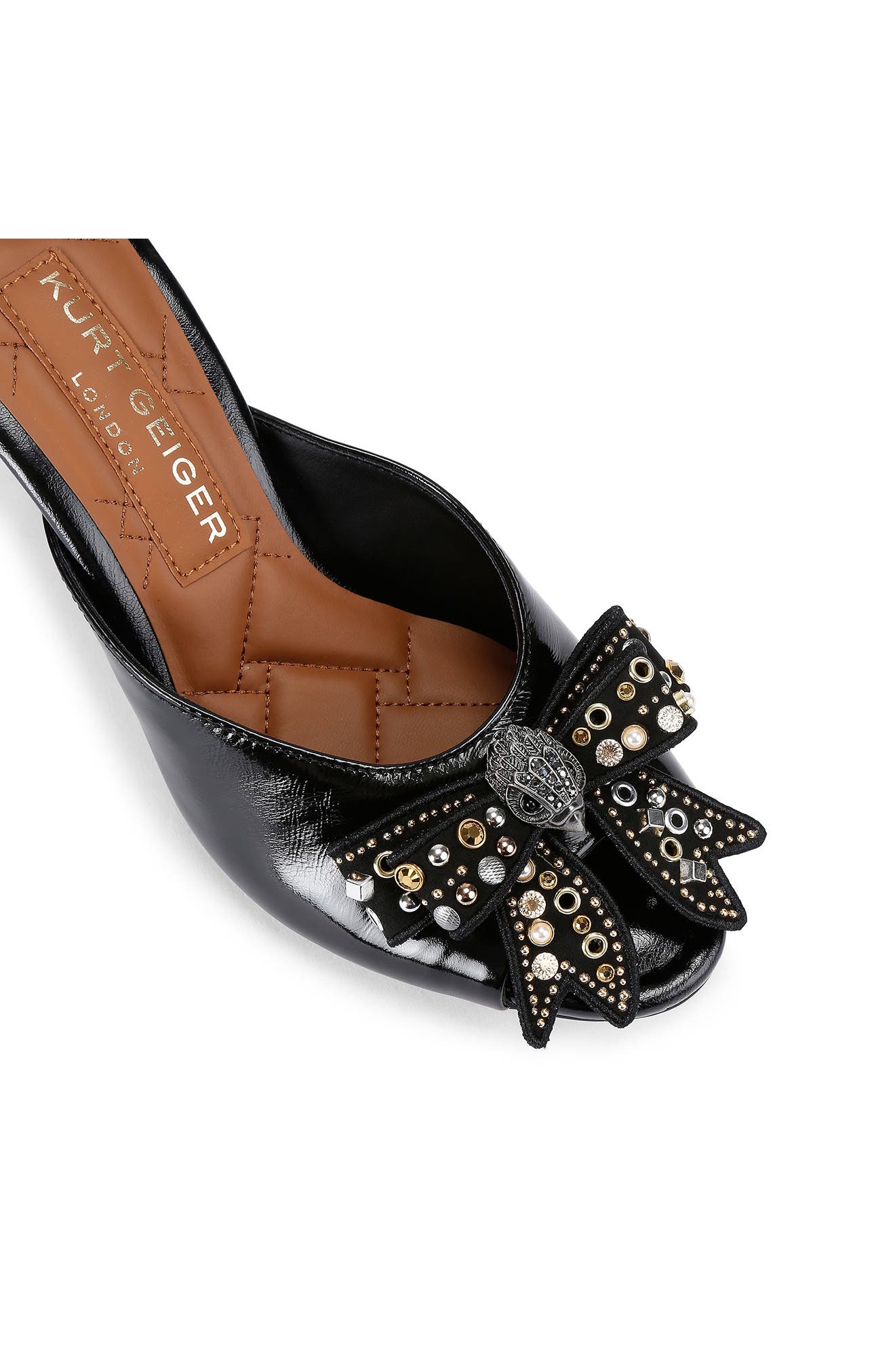 Kurt Geiger London Belgravia Stud Bow Slide Sandal, Alternate, color, 