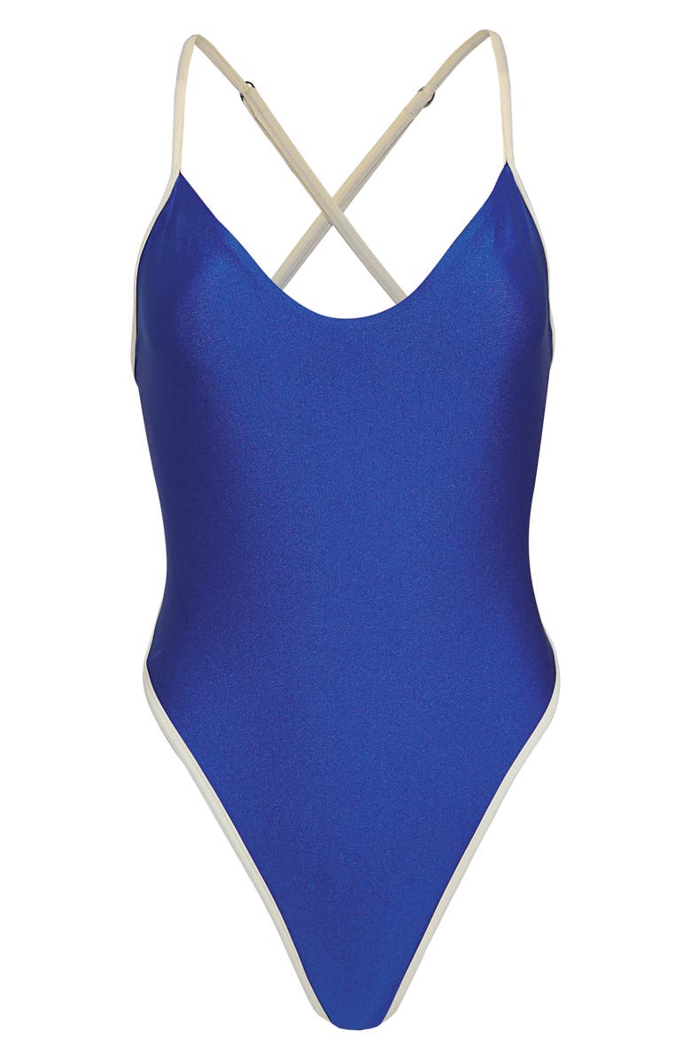 Maaji Cobalt Blue Mae Reversible One-Piece Swimsuit, Alternate, color, Blue
