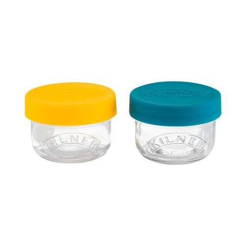 Kilner Storage Snack & Store Jars With Push Top Silicone Lids, Set Of 2 In Transparent