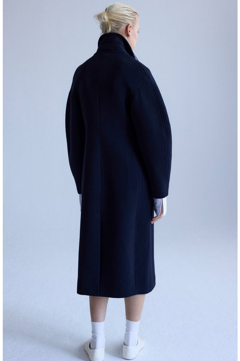 Double Breasted Virgin Wool Blend Coat, Alternate, color, DARK NAVY