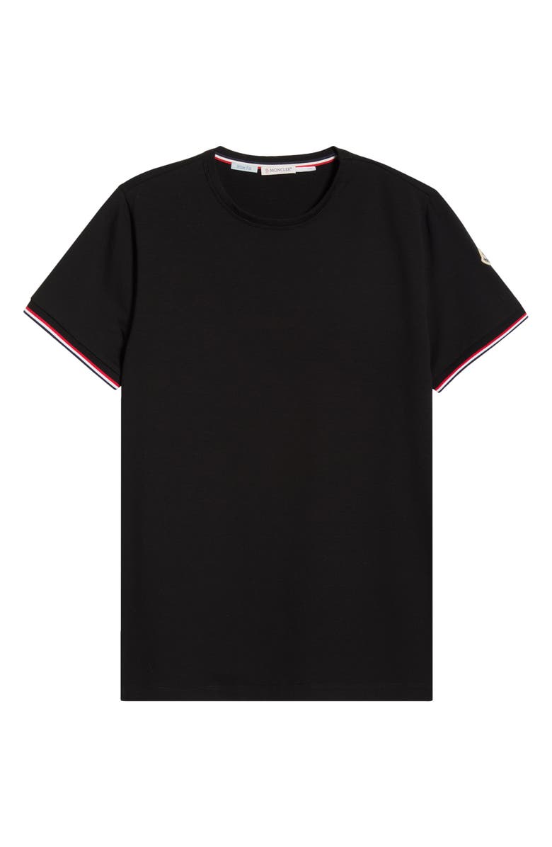 Moncler Slim Fit Stretch Cotton T-Shirt, Main, color, Black