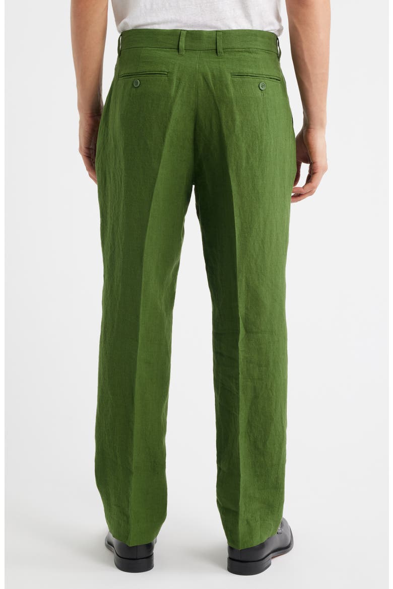Flat Front Linen Chinos, Alternate, color, FOREST