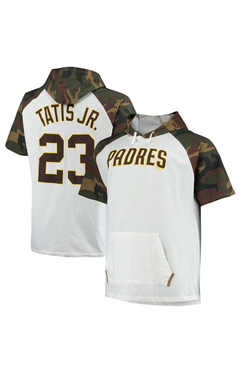 PROFILE Men's Fernando Tatis Jr. White/Camo San Diego Padres Player Big & Tall Raglan Hoodie T-Shirt, Main, color, 