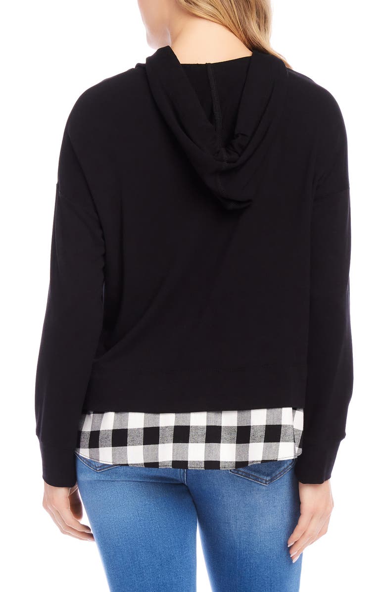 Karen Kane Contrast Hem Hoodie, Alternate, color, 