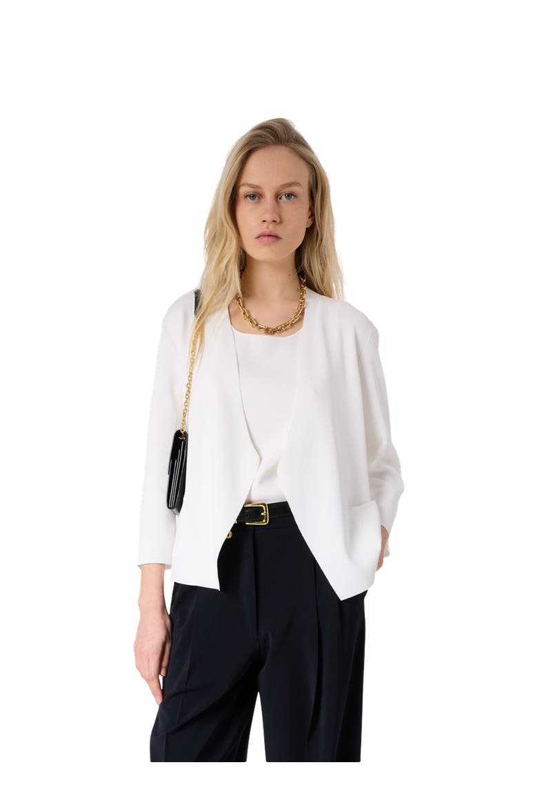 Lynaya 3/4 Sleeve Open Front Cardigan, Main, color, White
