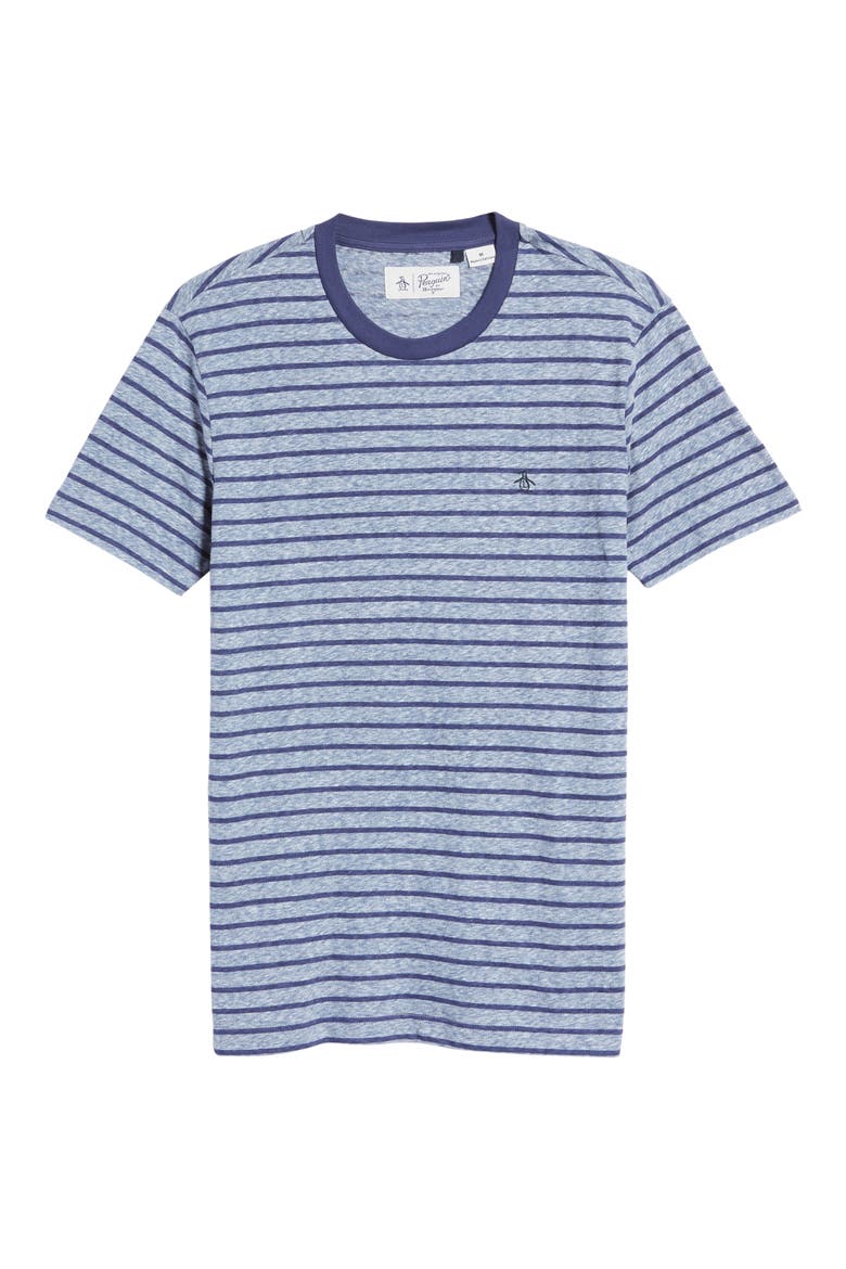 Men's Trim Fit Stripe Ringer T-Neck, Alternate, color, DARK SAPPHIRE