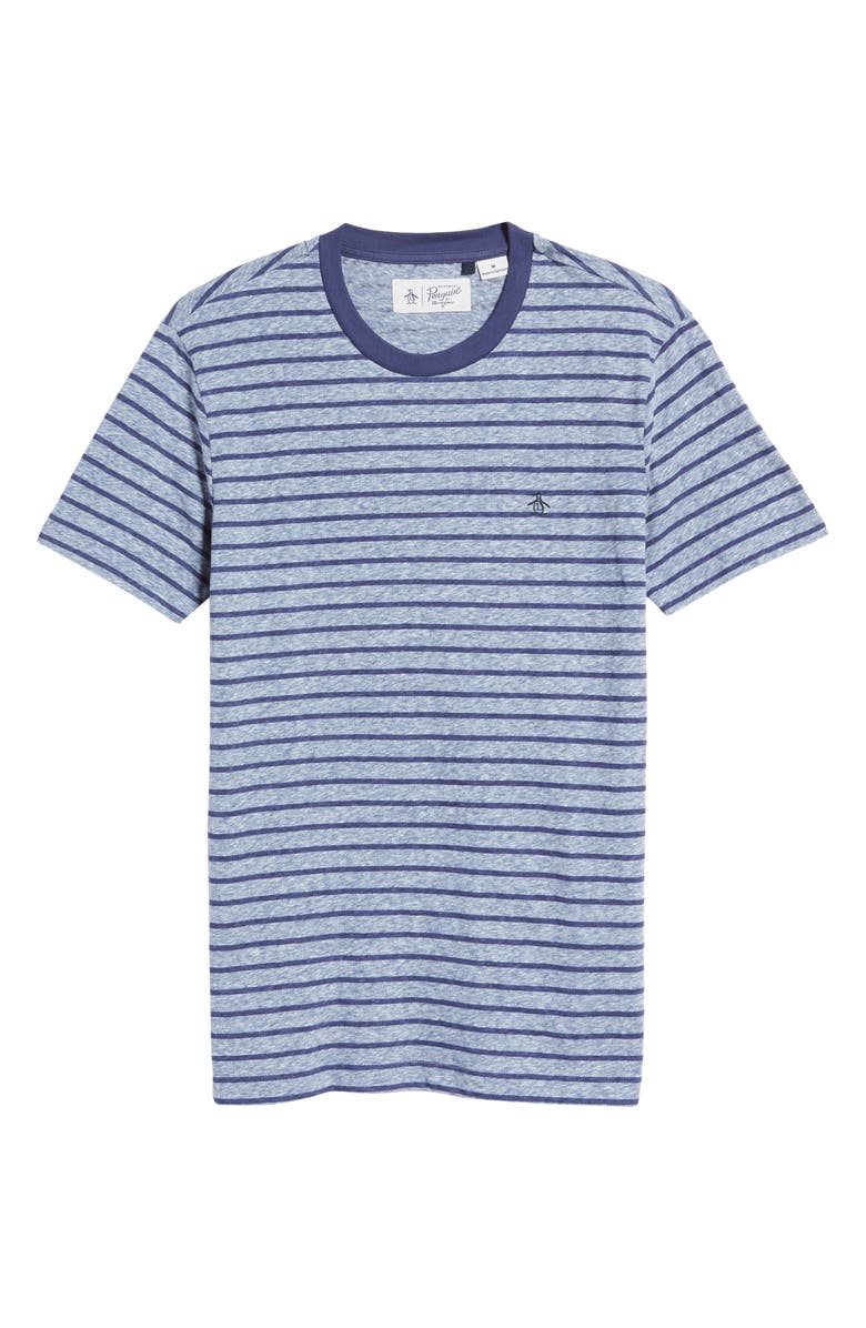 Original Penguin Men's Trim Fit Stripe Ringer T-Neck, Alternate, color, 
