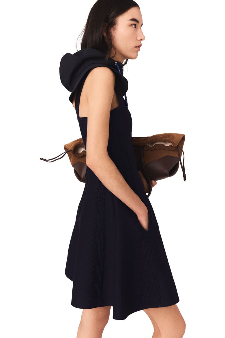 Mini knitted babydoll dress, Alternate, color, Navy