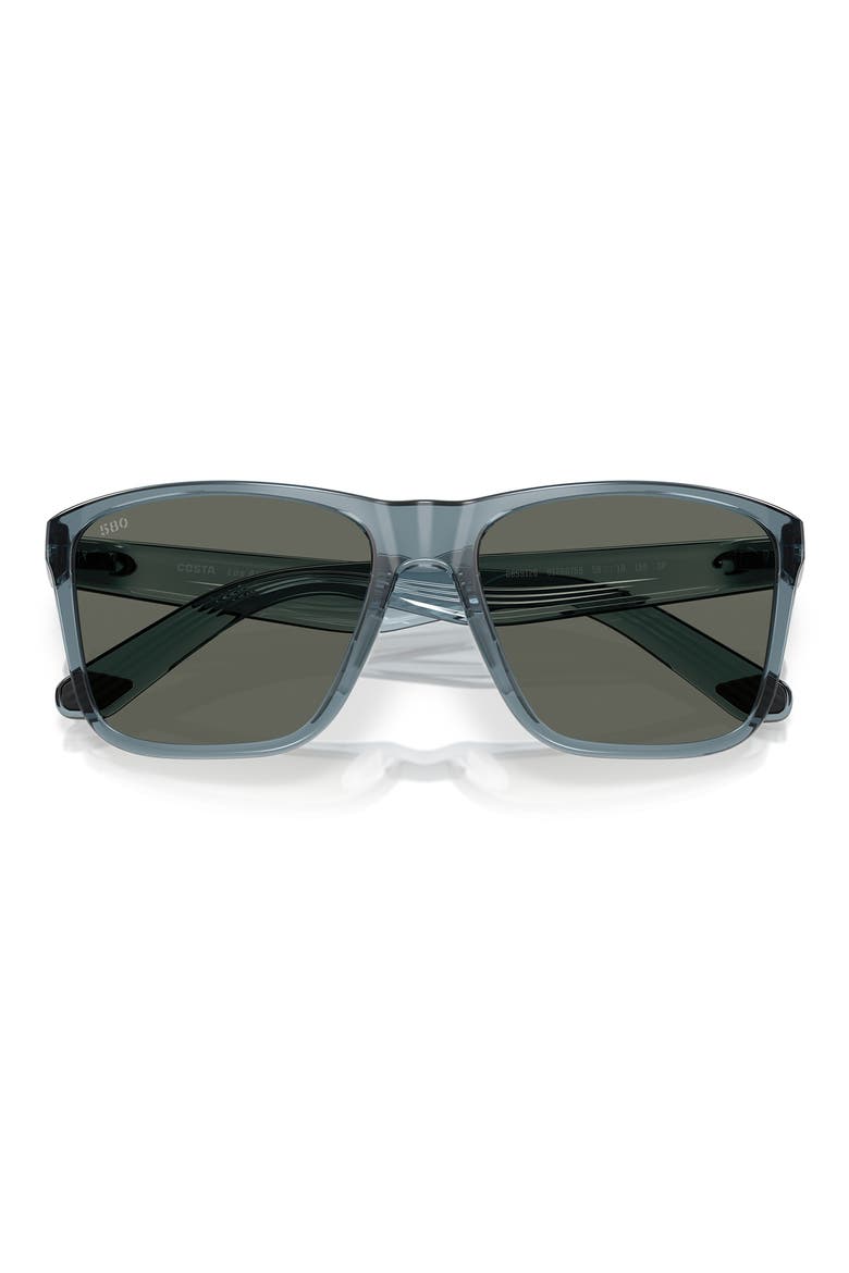 59mm Polarized Rectangular Sunglasses, Alternate, color, TRANSLUCENT BLUE/ GRAY 580G