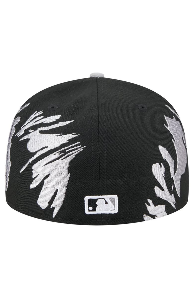 New Era Men's New Era Black/Gray Chicago White Sox Retro Pattern 59FIFTY Fitted Hat, Alternate, color, Black